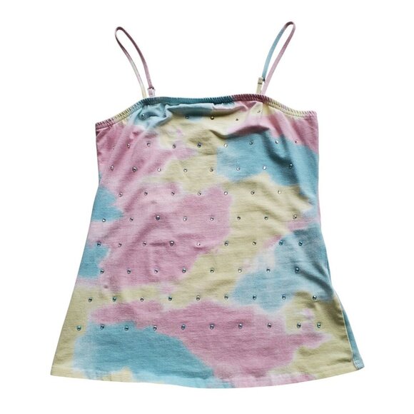 Fairycore Mesh 2-piece Pastel LS Tee over Matching Cami with Rhinestones Size M - Picture 7 of 16